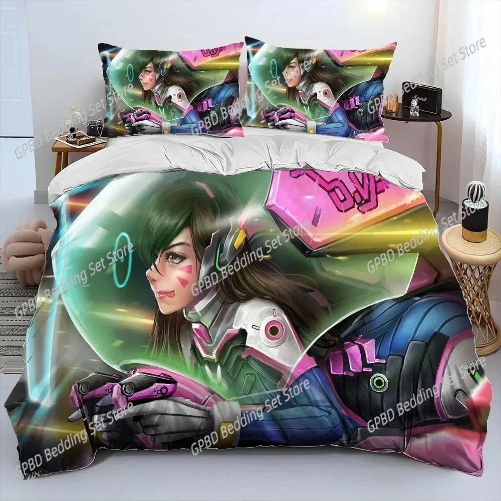3D Печать OW Игра Overwatch DVA Комплект постельного белья Спальня Мягкие Современные покрывала Удобное Мягкое пододеяльник Удобный пододеяльник И наволочка