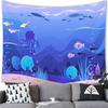 Underwater World Ocean Style Tapestry Wall Hanging Cartoon Tropical Fish Decoration Tapestry Home Background Decoration