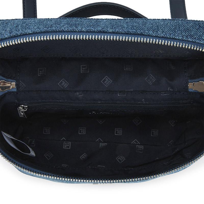 FILA Original Fashion Simple Classic Retro Casual Commuter Versatile Fabric Tote Bag Women bags Boundary-Blue F53W629162FDB