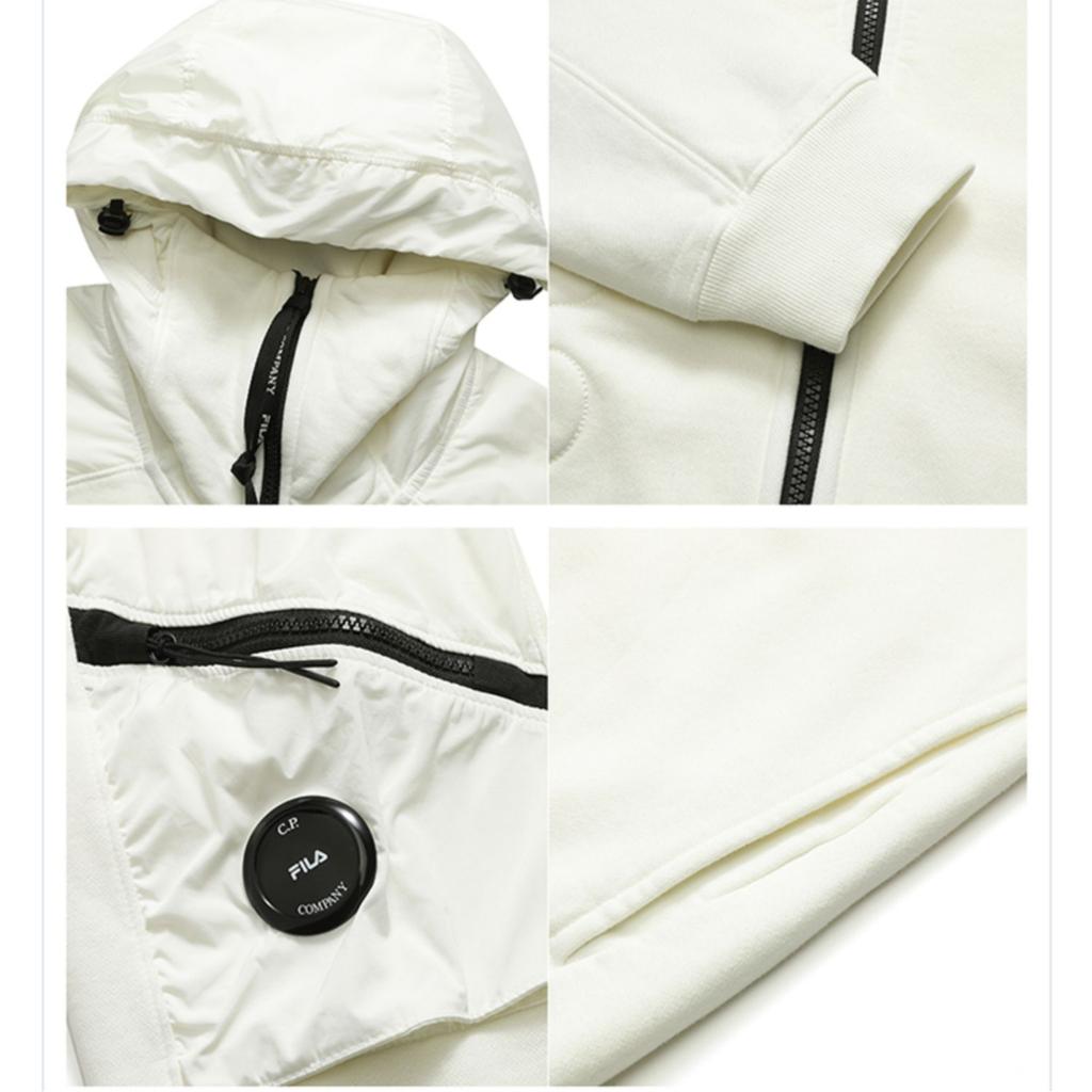 Fila КП. Сотрудничество компании Трикотажная спортивная куртка с капюшоном с логотипом Мужские куртки A11M149503F-WT
