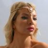Multi-layer Forehead Chain Ethnic Style Zircon Water Drop Party Rhinestone Gold Headdress