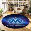 Round Rug Custom NameOlympique Marseille FC Pattern Non Slip Carpet Home Floor Decor