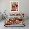 Deer with Red Scarf Winter Decor Bedding Duvet Cover Set Duvet Cover Pillowcases  (1*Duvet Cover 2*Pillowcases, without duvet insert)