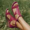 New Style Shoes: Large-sized Wedge Heel Shoes, Women's Middle Heel, Back Zipper Beach Sandals