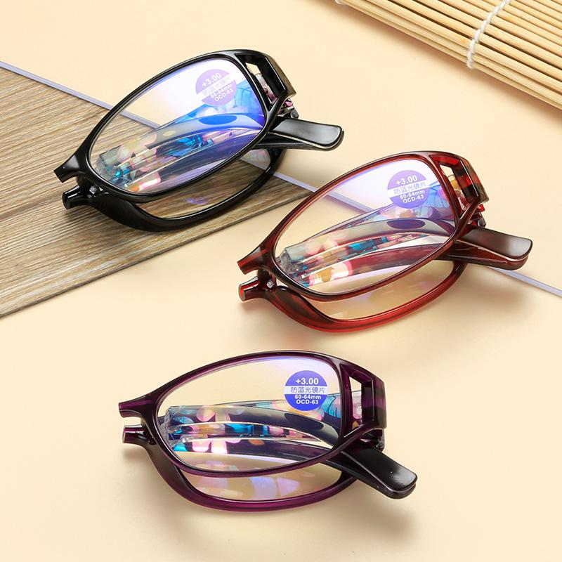 Folding Portable Reading Glasses With Case Unisex Retro Telescopic Rotation Far Sight Presbyopia Men Women Diopter Eyewear