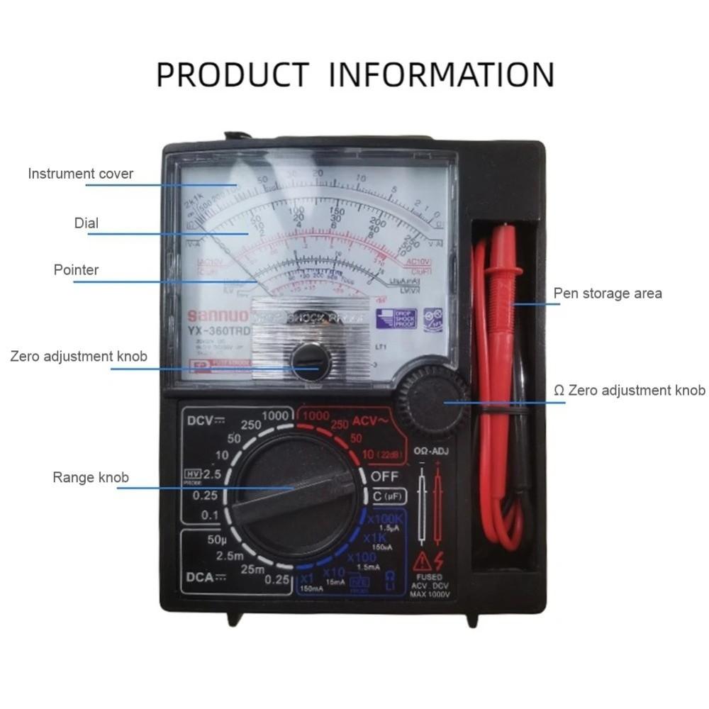 Pointer Display Voltage Current Tester Buzzer Alarm Ammeter Test Pen Multimeter Electrical Testing