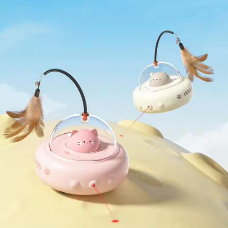 Smart Interactive Cat Toy USB Rechargeable Rotating Feather Automatic Fun Play for Indoor Kittens And Cats Training