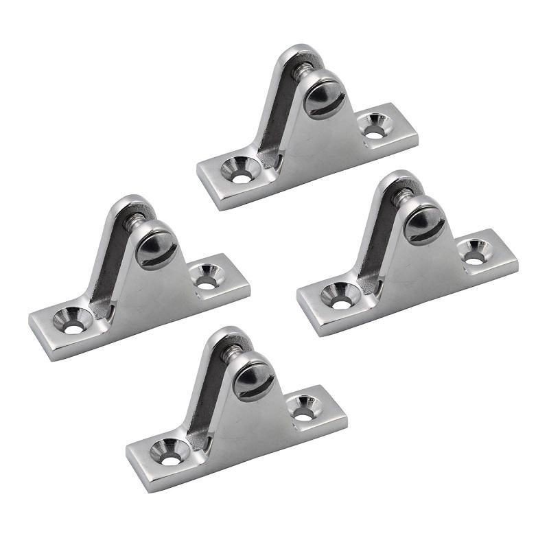 2 Pieces 316 Stainless Steel Deck Bimini Side Mount Hinge 60mm Mirror Polish Marine Boat Sailing Hardware Deck Hinge