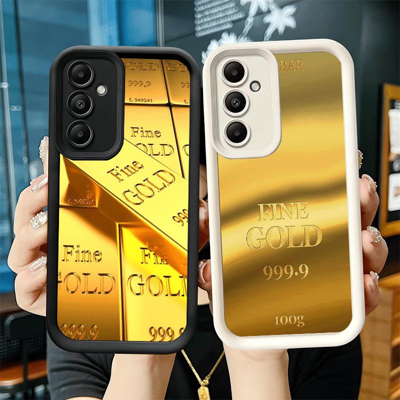 Чехол для телефона для Samsung Galaxy A17 A16 A15 A14 A13 Тонкая золотая узорная печать A56 A36 A26 A55 A35 A25 A54 A34 A24 A53 A33 A23 A07