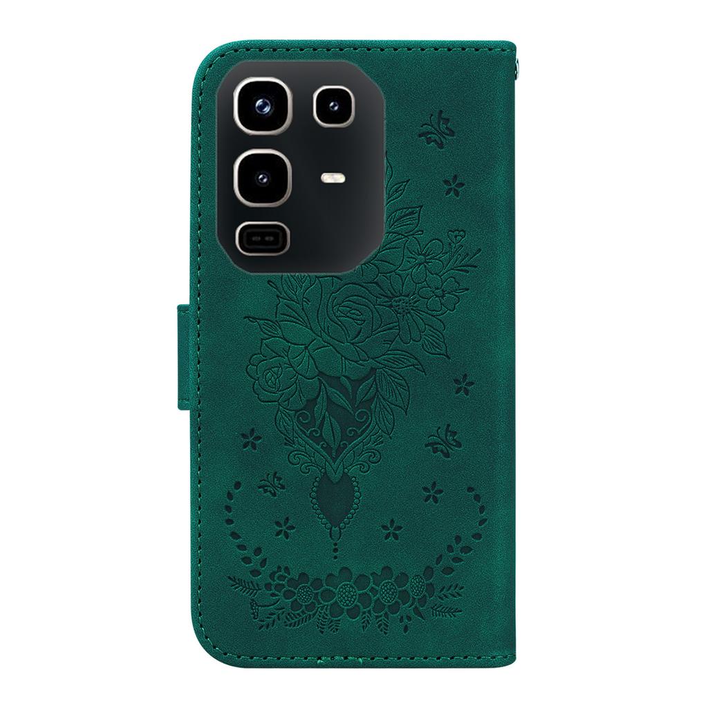 For Infinix Note 50 Pro 4G/Note 50 4G Case Butterfly Flower Imprint PU Leather Wallet Phone Cover with Strap
