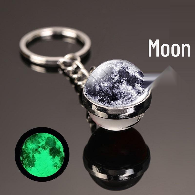 Двусторонний брелок для ключей Crystal Galaxy с дизайном планет и Луны