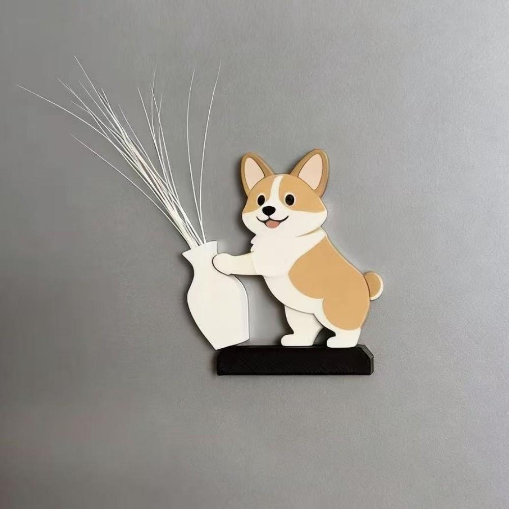 Creative Cat Refrigerator Magnet Acrylic Pet Hair Collector Fridge Magnet Vase Decor  Kitchen Use