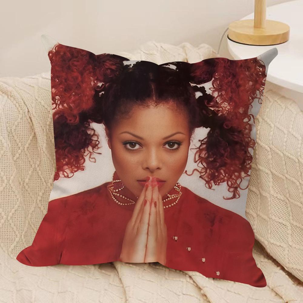 JJanet JJackson Cushion Cover Soft Plush Fabric DoubleSided Printed Cushion Covers for All Seasons Home Decor