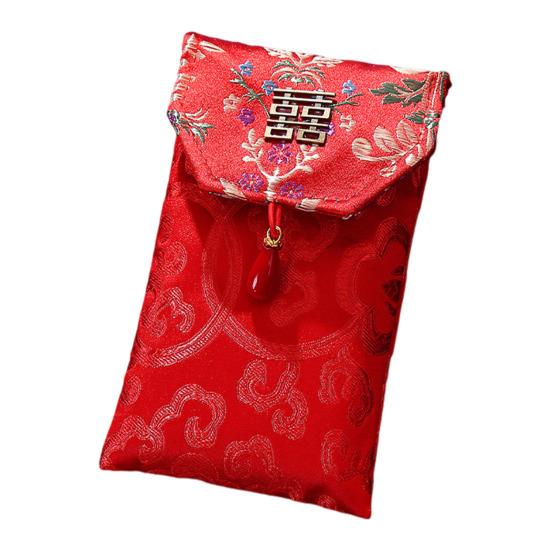Китайский красный конверт вышитый атласный денежный конверт счастливый денежный конверт карман для свадьбы весенний фестиваль банкноты подарок