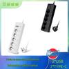 Удлинитель с 5 розетками, независимым выключателем, 2 портами Type-C и 2 USB-портами, защита от перегрузки