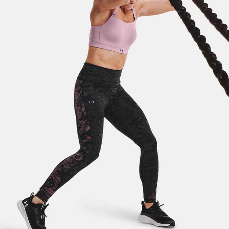 Under Armour Леггинсы для тренировок Rush Casual Printed, женские леггинсы, черные 1365729-001
