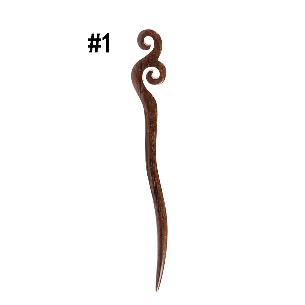Women Sandalwood Carved Handmade Hairpin Chopstick Hair Stick Styling Tools Hair Accessories