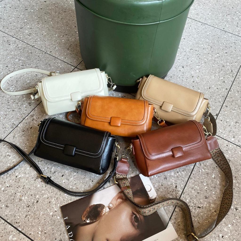 New Summer High Quality Shoulder Bag with Shoulder Bag Vegetable Tanned Cowhide and Fashionable Versatile Square Bag