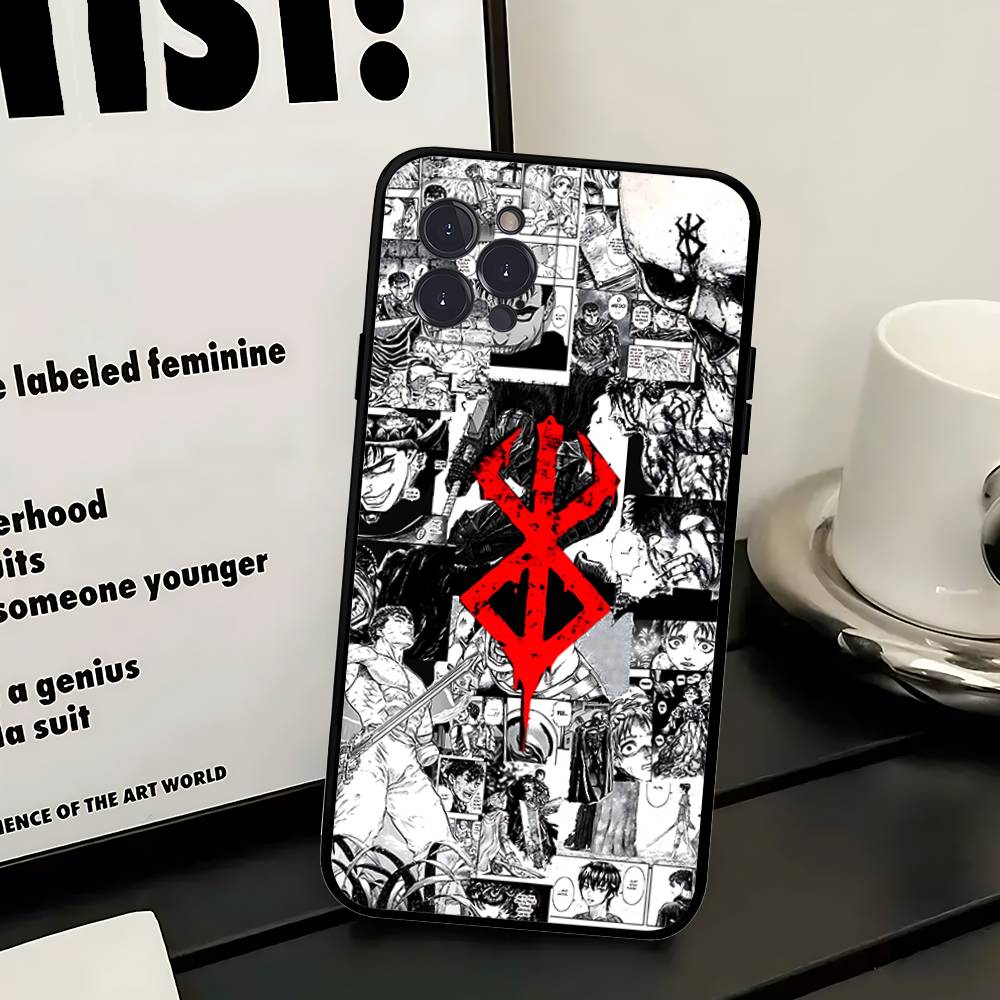 Модный аниме чехол Berserk Guts для iPhone 17 16 15 16e 14 13 12 11 Pro Max Plus Чехол Защитная крышка Coque
