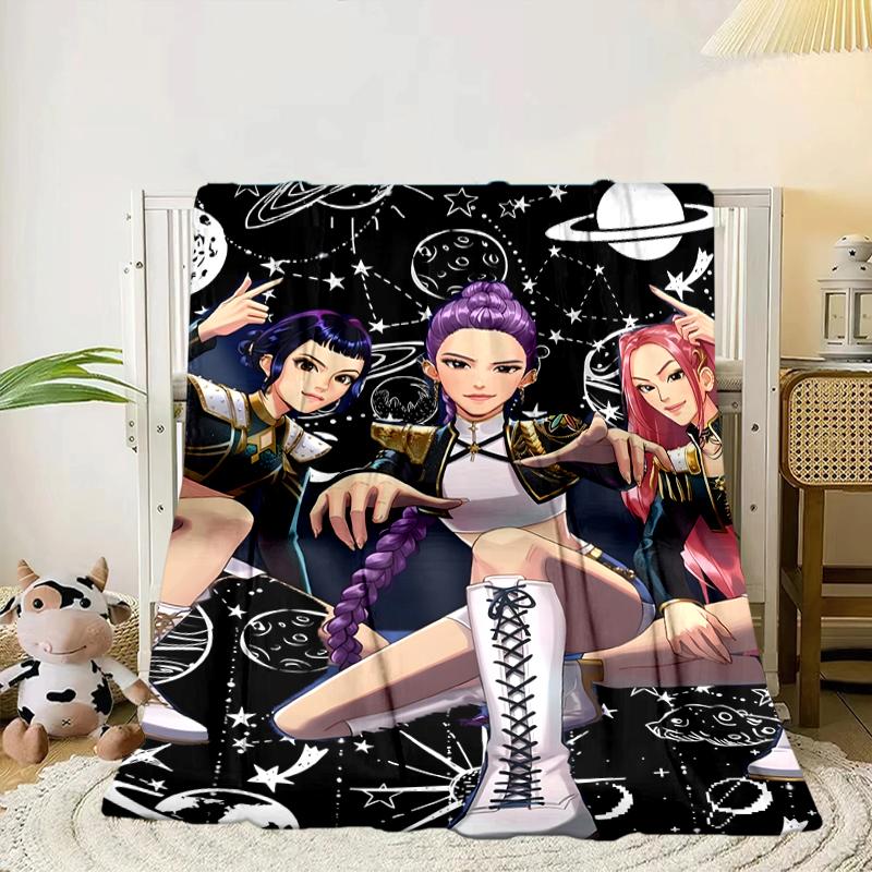 Kpop cartoon Blanket Flannel Blanket for bed, sofa, Camping, Hiking, Picnic Essentials, gift for family Fan gifts