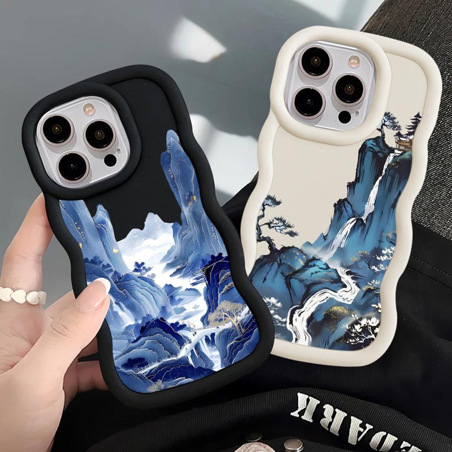 Горы Вода Искусство Мягкий Чехол для Телефона для iPhone 17 Air 16 Pro Max 13 12 8 15 Plus 11 XR 14