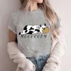 Moooody Женская одежда с принтом коровы, футболка с коротким рукавом, эстетичная одежда, уличная одежда, модные футболки Lazy Cow для женщин