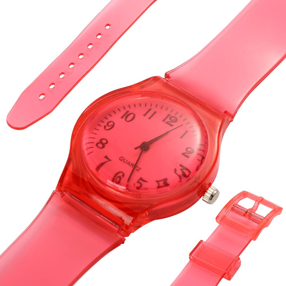 Women Transparent Silicone Wristwatch Student Clock Jelly Quartz Watch Candy Wrist Watch
