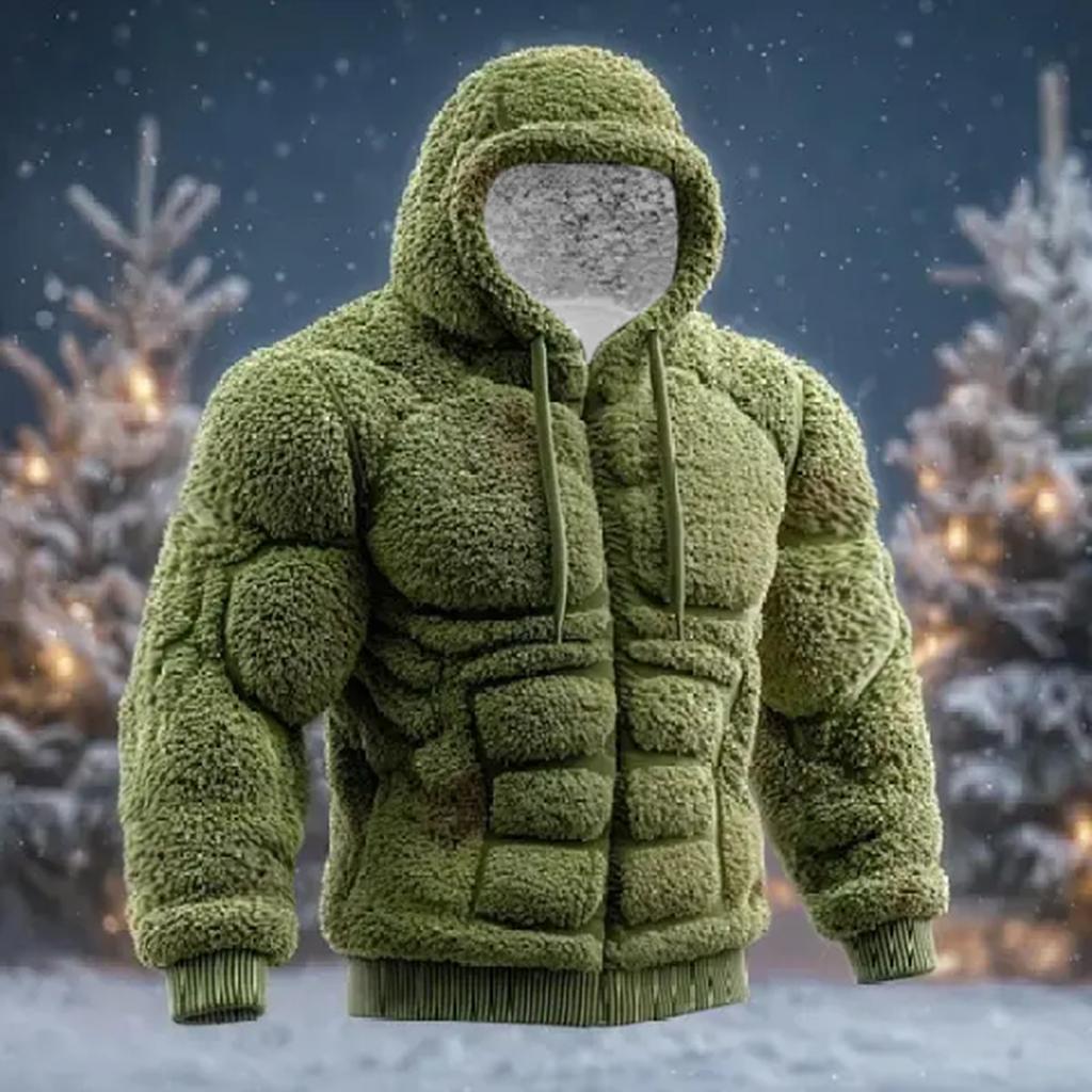 Мужской рождественский мускулистый уродливый принт, повседневный спортивный худи с длинным рукавом