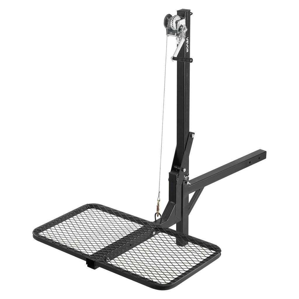 VEVOR Hitch Deer Hoist with Lifting System Platform, 300 lbs Load Capacity, Game Hoist Winch Lift with 2-inch Receiver