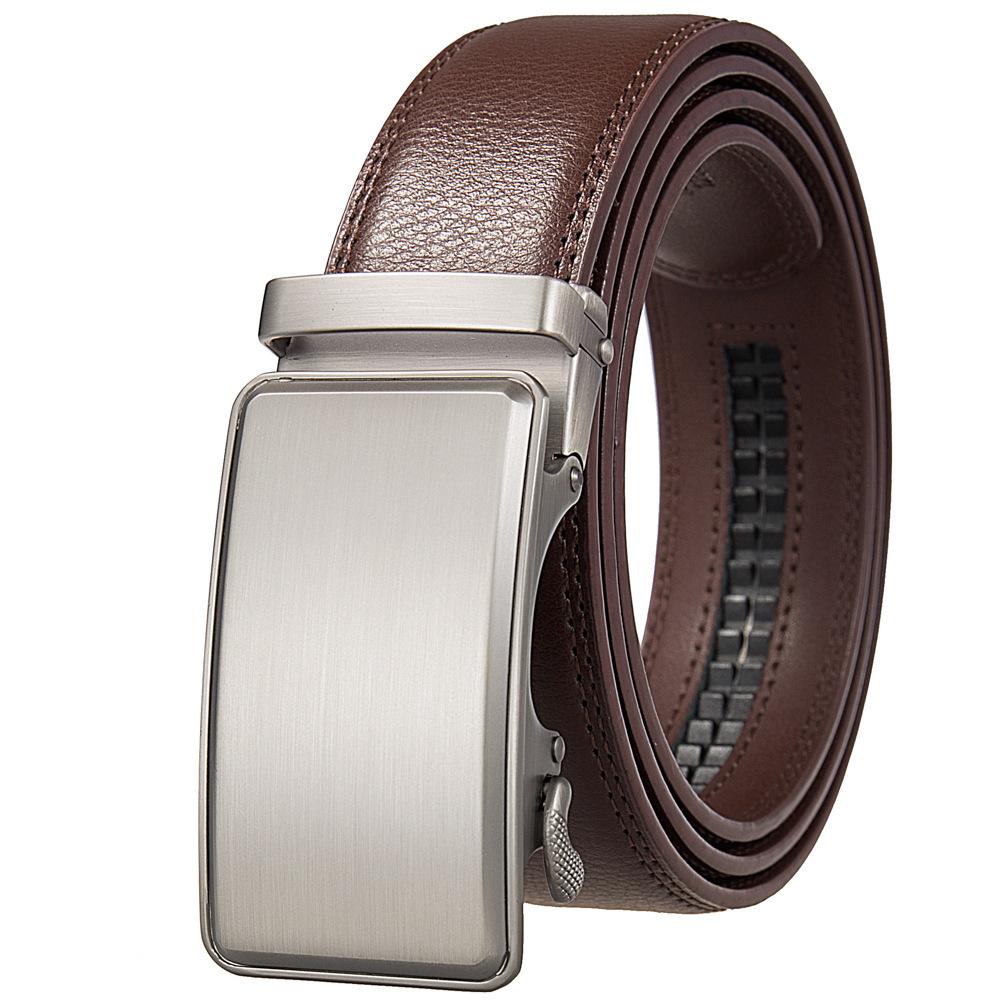 1 шт. Модный ремень, мужской ремень с автоматической пряжкой, ремень из коровьей кожи, двухслойная кожа Ly35-0677-1