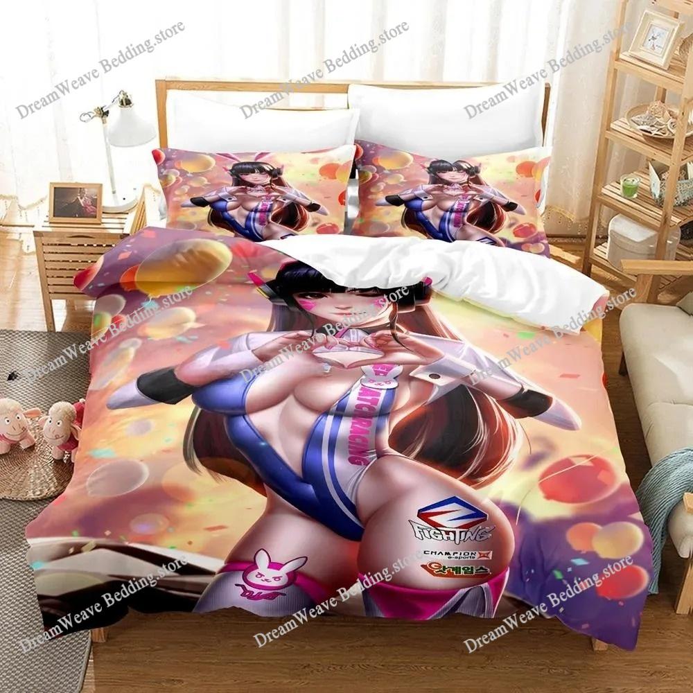 3D Printing Anime Sexy Girls Overwatch Bedding Set Single Twin Full Queen King Size Bed Set Adult Boys Bedroom Duvet Cover Sets