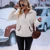 Independent Station New Autumn Winter Half Turtleneck Zipper Pocket Fashion Plush Sweatshirt for Women