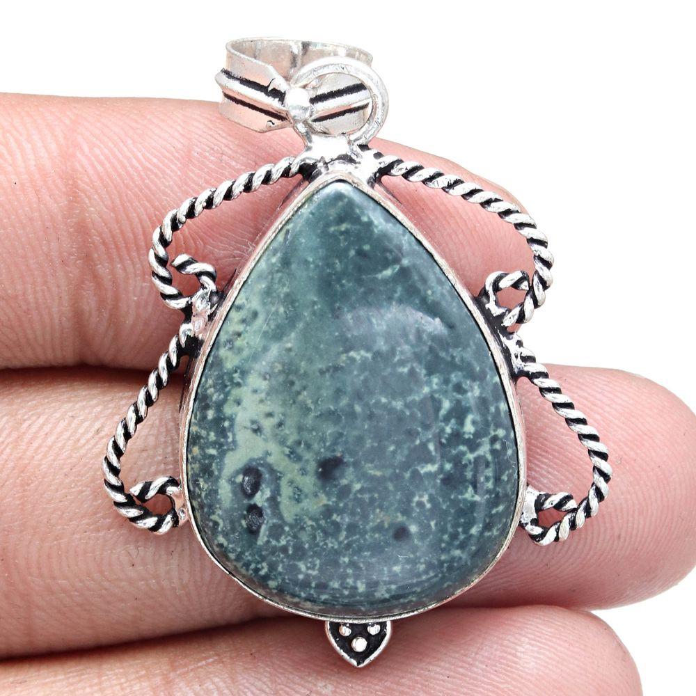 Подвеска с драгоценным камнем Ocean Jasper, ручная работа, серебряное украшение ко Дню матери, 1,75 дюйма