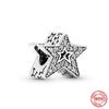 Neastamor Silver 925 Sparkling Blue Star Santa Claus Dangle Charm Bead Fit Original  Bracelet Pendant DIY Jewelry Women