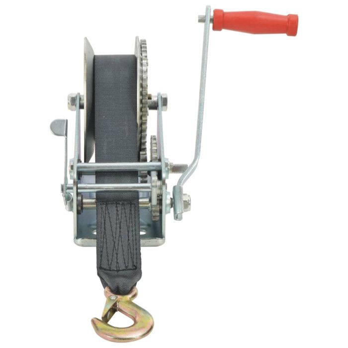 Hand Winch with Strap - VIDAXL - Capacity 1587 Kg - Silver