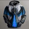 New Men's Dragon 3D Print Hoodie Sweatshirt Fashion Cool Daily Long Sleeve Crew Neck Party Streetwear Fall Winter Tracksuit Coat