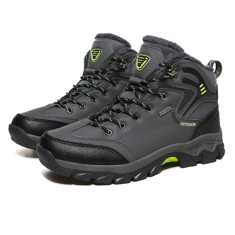 39-47 Мужская бархатная уличная обувь с высоким берцем, обувь для скалолазания большого размера, теплые походные ботинки для волос