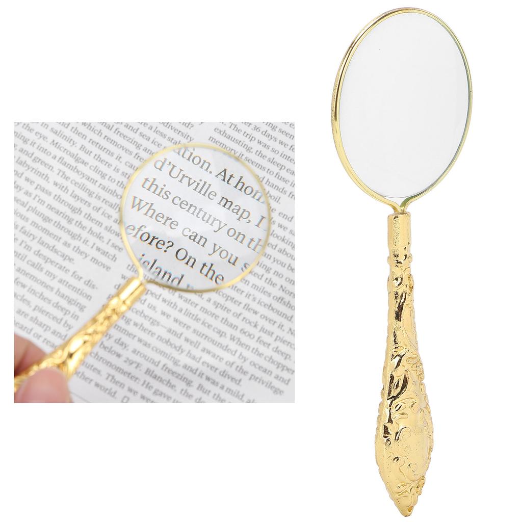 5X 45mm Magnifying Glass Handheld Reading Magnifying Glass Metal Handle Magnifier
