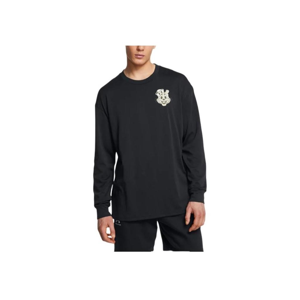 Under Armour X Grounds Collaboration Comfortable Round Neck Skin-Friendly Long Sleeve T-Shirt Men Tops Black 1386796-001