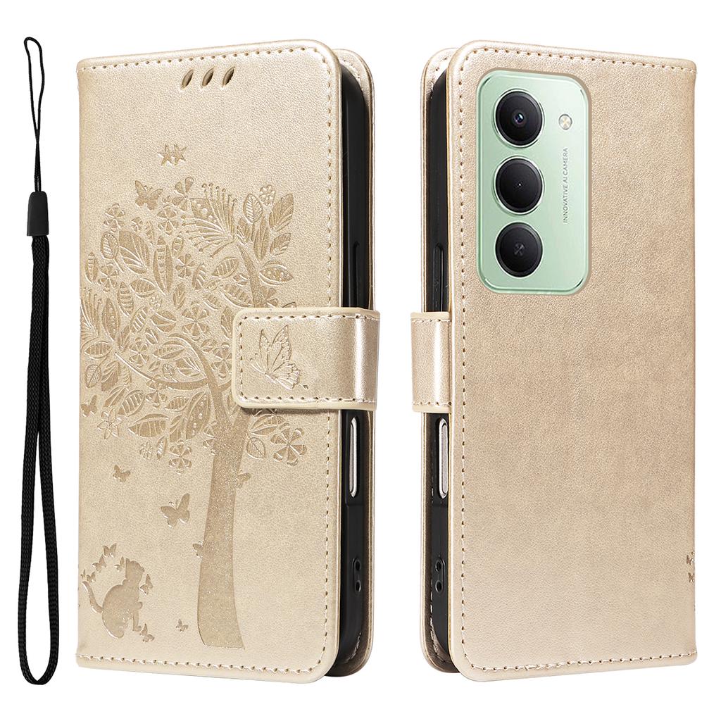 For Xiaomi Redmi 15 5G (Global) (169mm) Phone Case with Stand Cat Tree Pattern Leather Wallet Mobile Cover