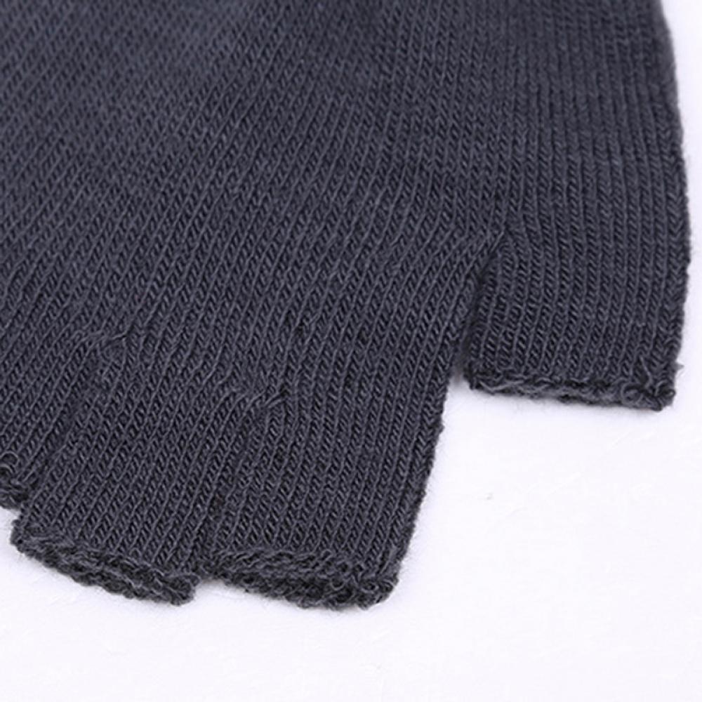 Unisex Knitwear Solid Knit Half Finger Mitten Gloves Finger