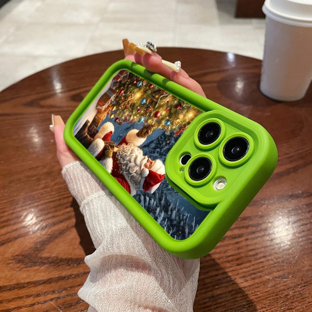 N105 рождественские и новогодние арт-мягкие чехлы для телефонов Angel Eyes для iPhone 16 15 14 13 11 Pro Max 8 7 6s Plus 12 mini XR XS Max SE противоударный чехол
