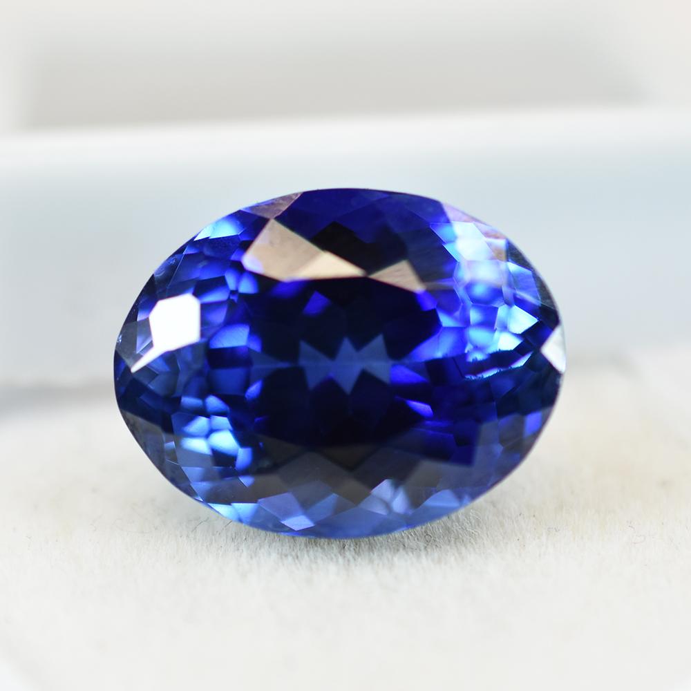 Natural Blue Tanzanite Loose Gemstone High Quality 11.25 ct Oval Cut for Jewelry Making and Crafts