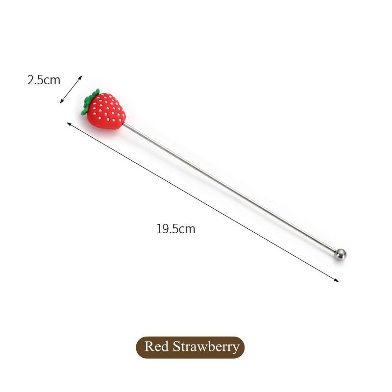Силиконовая фруктовая головка Палочка для перемешивания из нержавеющей стали Длинная ручка Палочки для смешивания коктейлей и напитков Миксер Барная посуда Мадлер Барные аксессуары