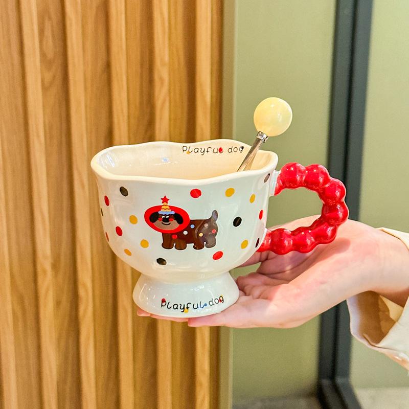 Подарок на день рождения высокой ценности, милая керамическая кружка с кошкой в горошек, практичный сувенирный подарочный набор для девочек и подруг