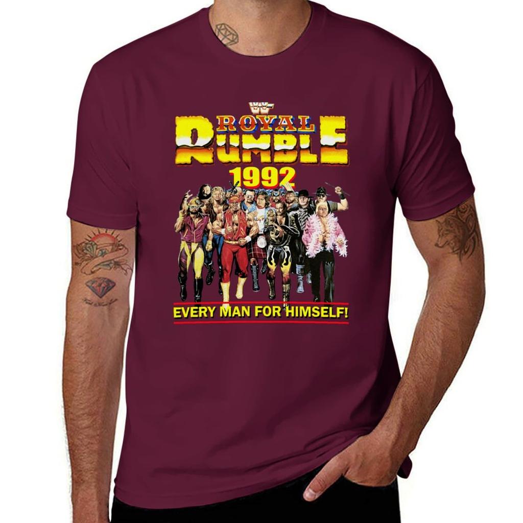 Футболка WWF Rumble 1992 уличная быстросохнущая с коротким рукавом эстетичная одежда футболки для мужчин