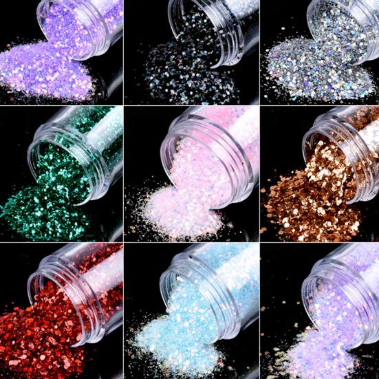 10g Nail Art Glitter Powder Holographic Sequins Manicure DIY Tools Laser Pigment