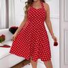 Летнее платье с подтяжками в горошек для эффекта похудения Летнее женское платье