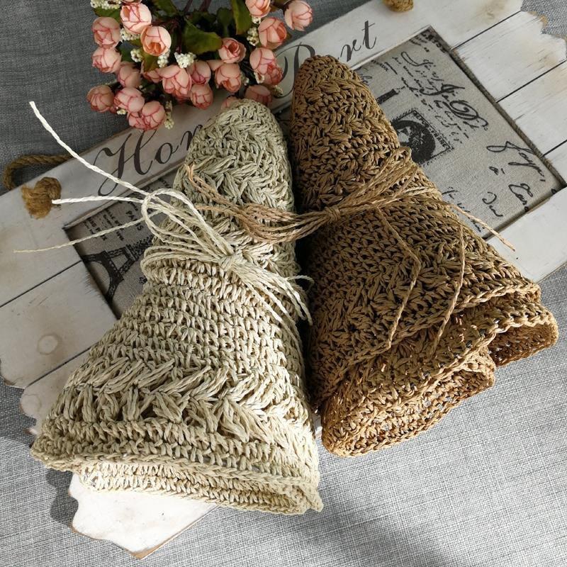 Summer breathable sun hat versatile women's straw hat fashion travel straw hat woven hat hollow sunscreen hat