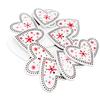 25 Pieces Wood Snowflake Christmas Buttons Embellishment 35x33mm Love Heart